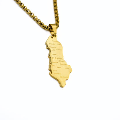 Albania Map Necklace