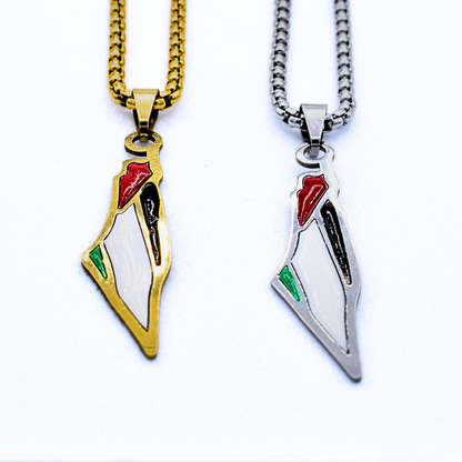 Palestine Map Necklace