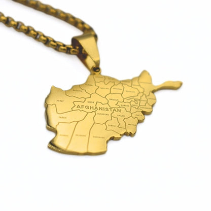 Afghanistan Map Necklace