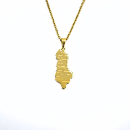 Albania Map Necklace