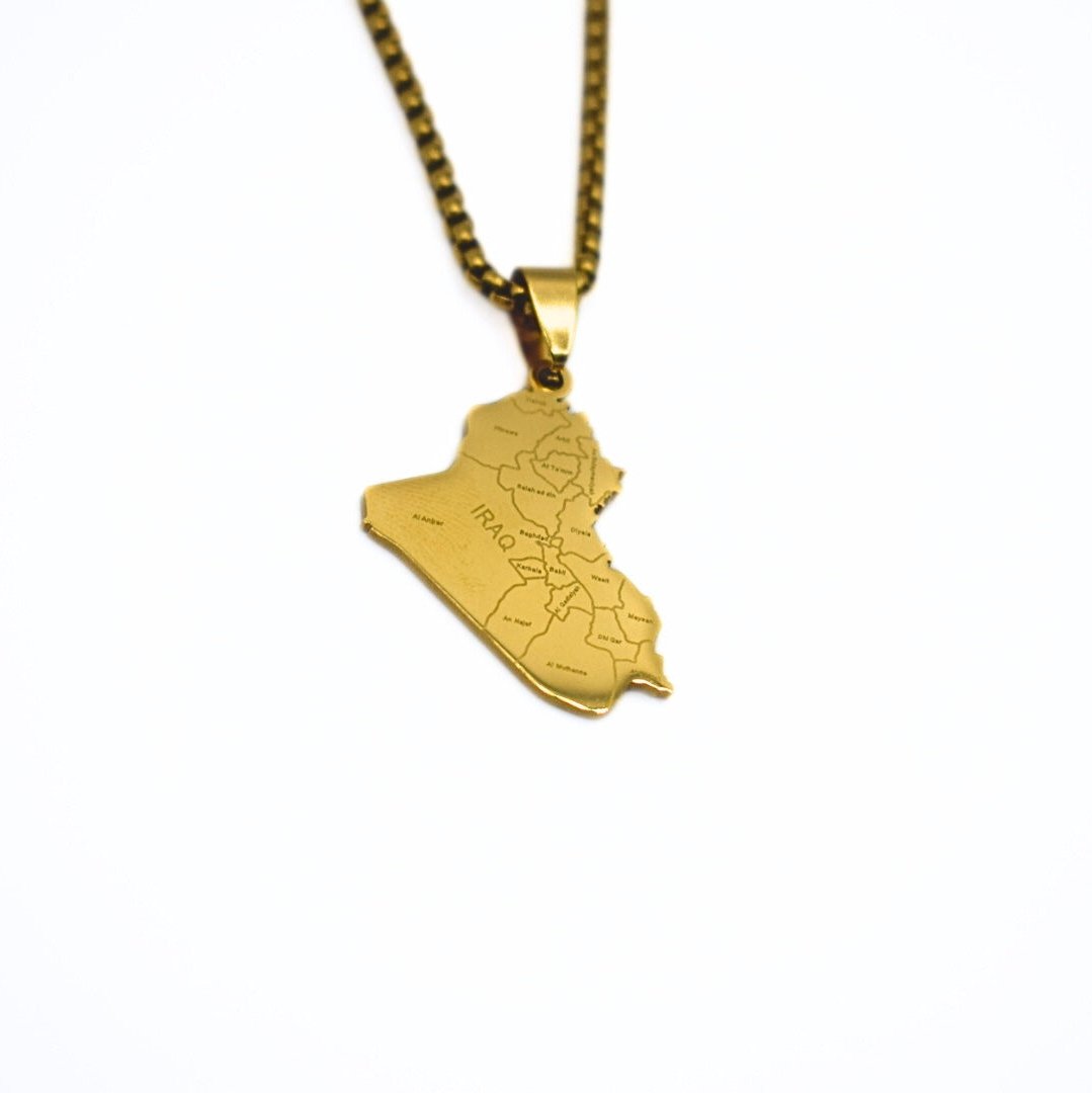 Iraq Map Necklace