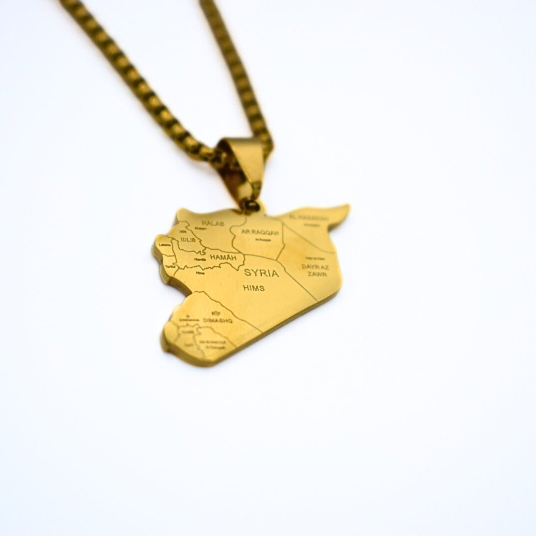 Syria Map Necklace