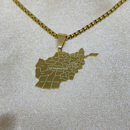 Afghanistan Map Necklace