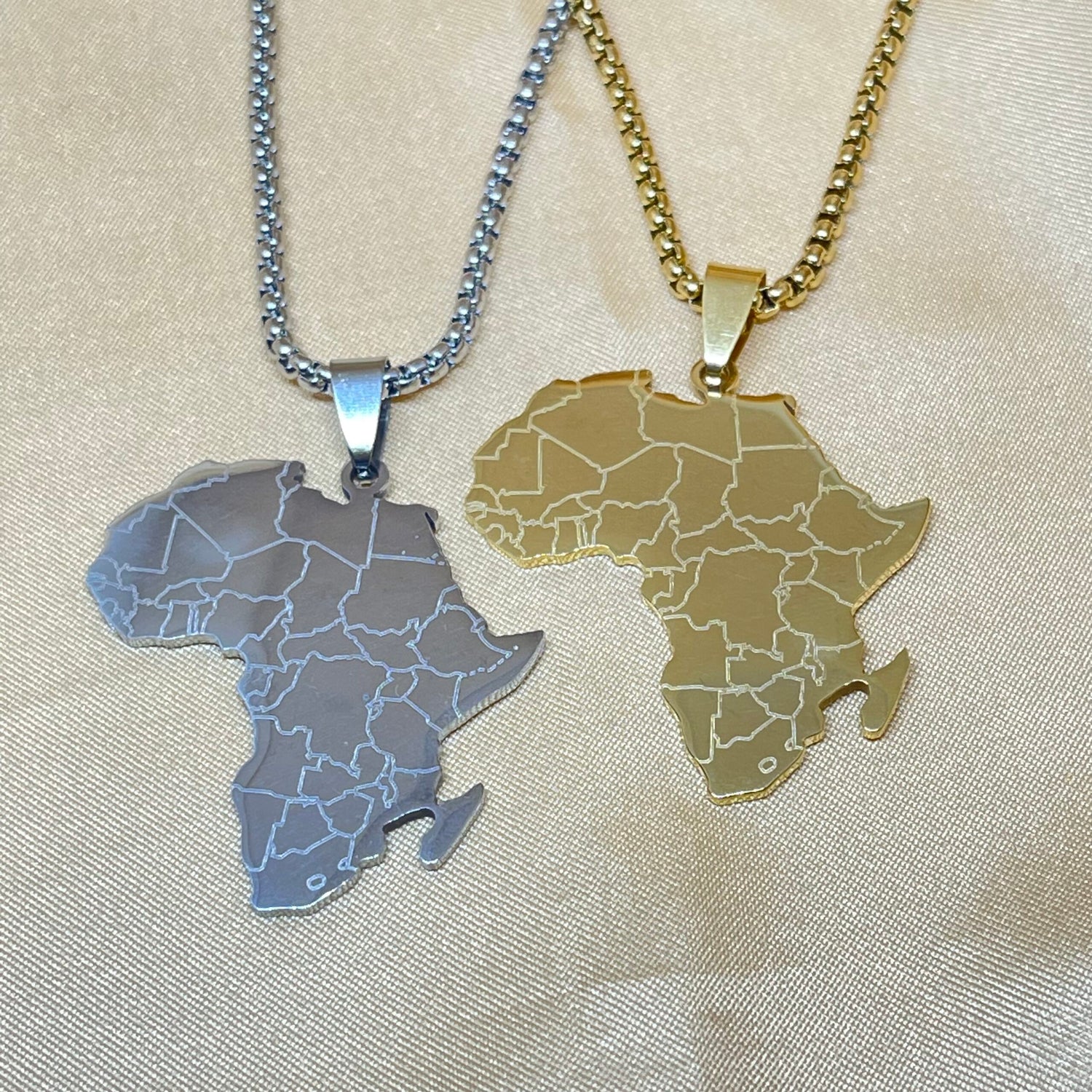 Africa Map Necklace