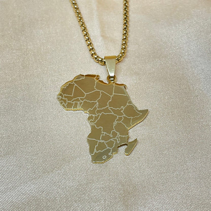 Africa Map Necklace